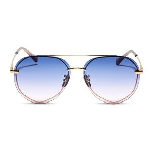 DIFF Eyewear gold and lavender rose gradient sunglasses